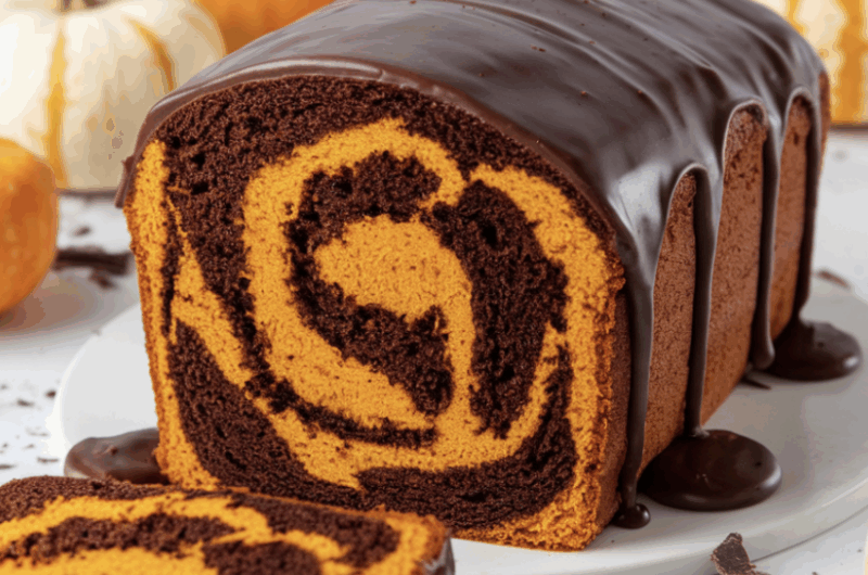 Pumpkin Chocolate Marble Cake